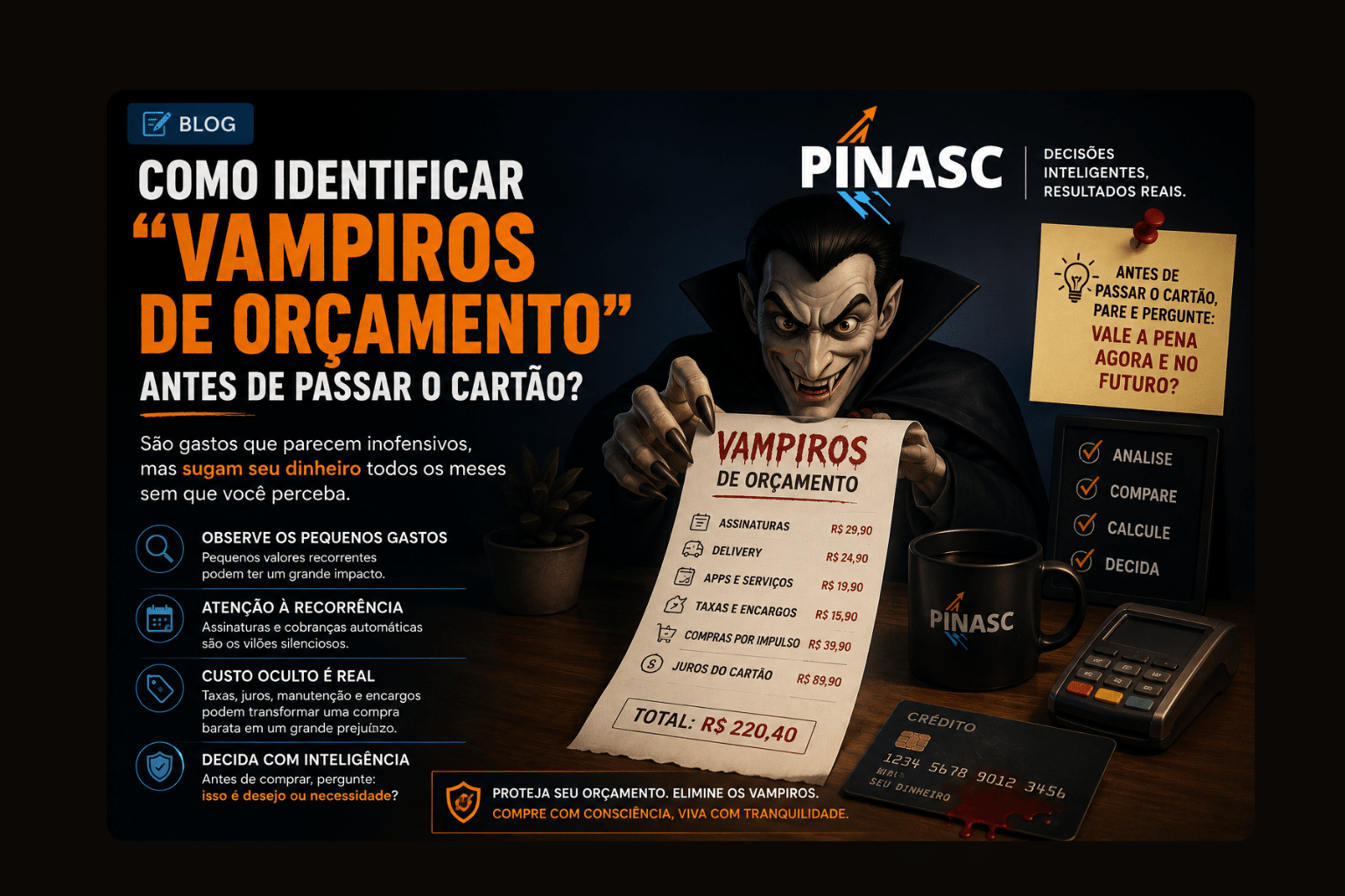 Como identificar ‘Vampiros de Orçamento’ antes de passar o cartão.